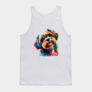 Shih Tzu Colorfull Pop Art Design For Dog Onwer Tank Top